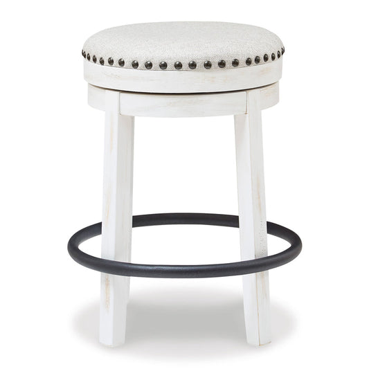 Valebeck Antique White Backless Swivel Counter Stool QK1107502
