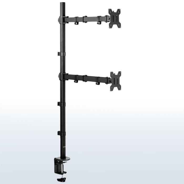 Dual Vertical Monitor Extra Tall Desk Mount