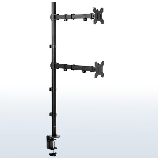 Dual Vertical Monitor Extra Tall Desk Mount