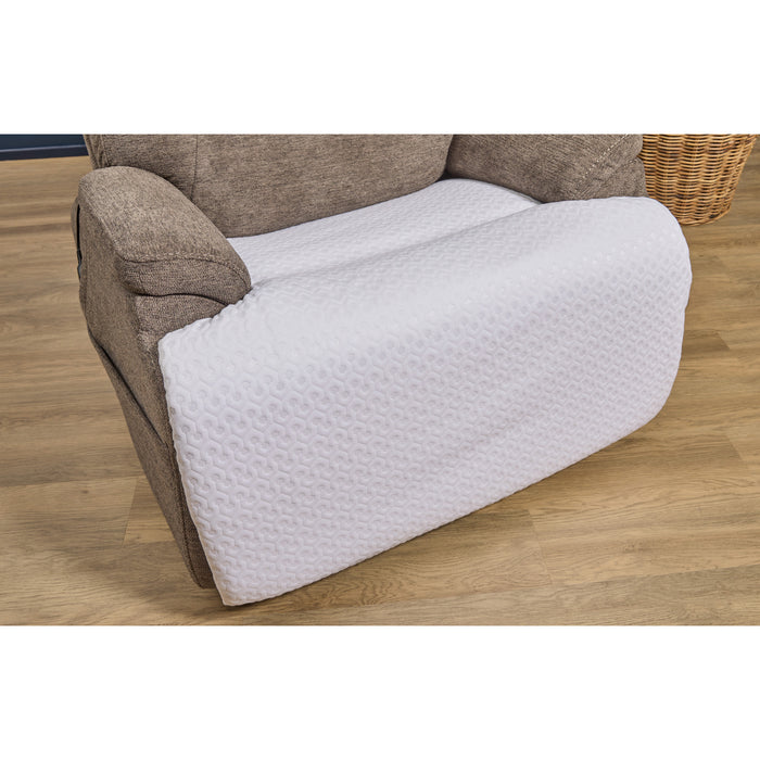 Detail view of Zecliner White Chair Protector